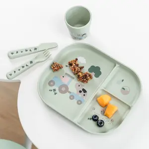 Coffret repas Foodie ventouse Tiny farm Vert