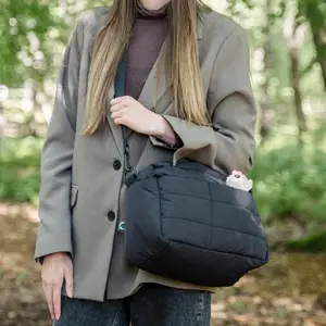 Sac à poussette matelassé Noir