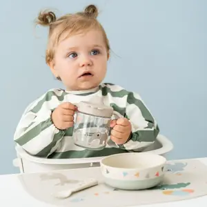 Bavoir à manches avec poche Stripes Vert