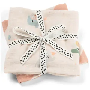 Lot de 2 langes Celebration Rose (65x65 cm)