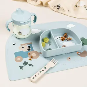 Set de table Tiny farm Bleu