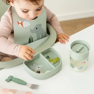 Bavoir en silicone Playground Vert