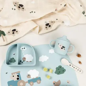 Lot de 3 langes Tiny farm Sable (65x65 cm)