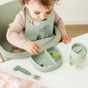Lot de 2 bavoirs en silicone Playground Multicolore