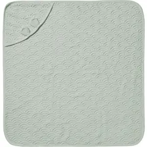 Cape de bain bébé ours vert sauge (80 x 80 cm)