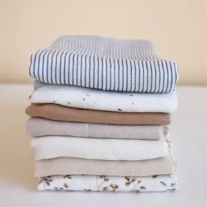 Lot de 3 langes bébé en mousseline Lierre (70 x 70 cm)