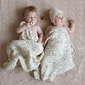 Couverture bébé en mousseline de coton bio Lierre (100 x 100 cm)