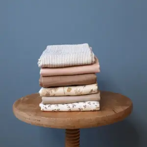 Lot de 3 langes bébé en coton bio Classic Stripes Camel (70 x 70 cm)