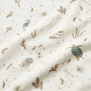 Drap-housse bébé en coton Sea garden (60 x 120 cm)