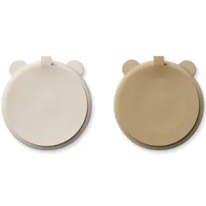 Lot de 2 assiettes à compartiments ventouse Stacy Sandy-Oat
