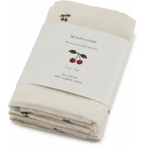 Lot de 3 langes en mousseline Cherry Blush (65 x 65 cm)