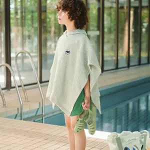 Poncho de bain Paco rayé Peppermint (1-2 ans)