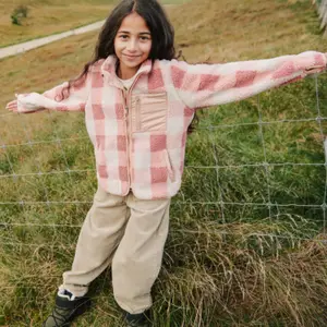 Veste polaire Nolan Mega Check Rose Blush (3 ans)