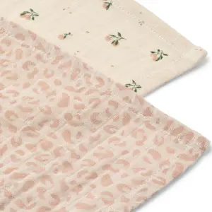 Lot de 2 langes Lewis Mini Leo-Peach (65 x 65 cm)