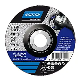 Disque de meulage métal Norton 125x6x22,2 mm