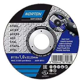 Disque de coupe métal Norton 115x1x22,2 mm