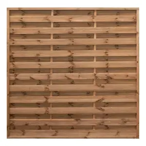Panneau de jardin en bois pin traité autoclave brun - : H. 1,80 x L. 1,80 m