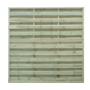 Panneau de clôture en bois naturel vert cadre 25 mm 180 x 180 cm