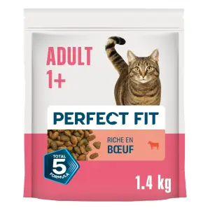 PERFECT FIT Croquettes riche en boeuf pour chats stérilisés 1,4kg