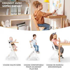 Chaise haute évolutive Enock avec coussin Natural-White