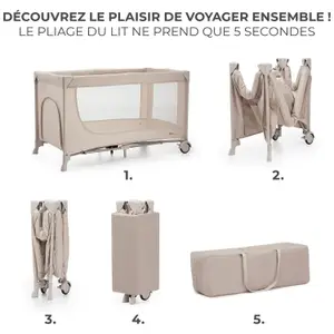 Lit parapluie 2 en 1 Joy 2 Beige