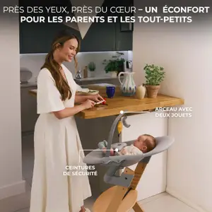 Chaise haute évolutive Enock avec transat Calmee Grey