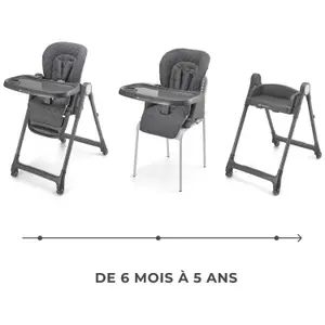 Chaise haute 3 en 1 Tulo Grey