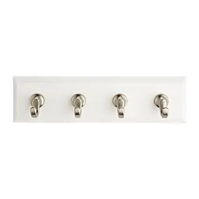 Barrette porte-clé Command 4 crochets blanc nacré