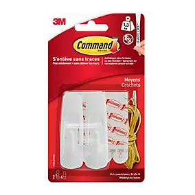 Crochet moyen Command 17001-2 2 crochets + 4 languettes