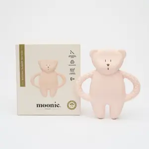 Ourson de dentition en caoutchouc naturel rose