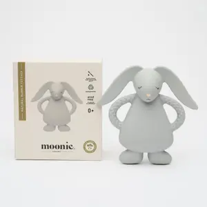 Lapin de dentition en caoutchouc naturel gris