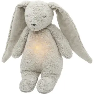 Peluche veilleuse lapin nature bio avec sons &amp; lumières gris 2.0