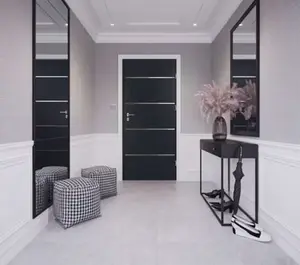 Porte d’entrée "ATENA" Anthracite métal 215 cm x 90 cm, ouvrant droit 55 mm, serrure 3 points
