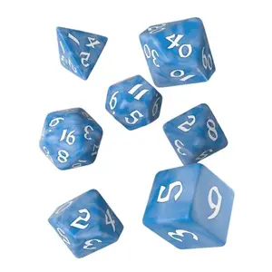 Set de dés Classic Runic Bleu Glacier et Blanc - Q-Workshop