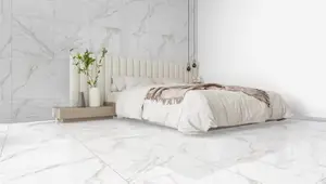Carrelage sol intérieur grès cérame poli SUPREMO blanc 60 x 60 cm