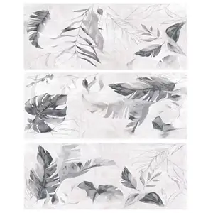 Décor mural faïence aspect béton crème mat TROPICAL 20 x 50 cm Ép. 9,2 mm