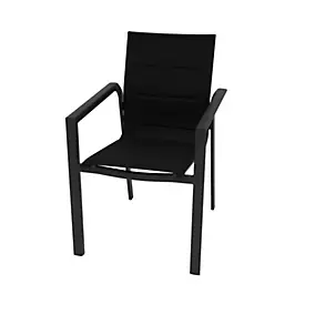 Fauteuil de jardin empilable Izza aluminium gris H.87 cm