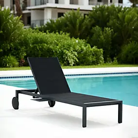 Bain de soleil en aluminium gris Izza