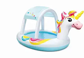 Aire de jeux piscine gonflable enfant Intex licorne avec fontaine 191 x 152 x 58 cm