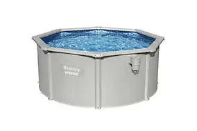 Piscine tubulaire ronde grise en acier hydrium Ø300 x H 120 cm
