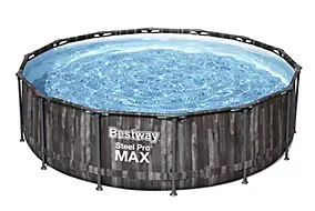 Piscine tubulaire ronde effet bois Bestway Steel Pro Max Ø4.27 x H 1.07 m