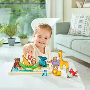 Puzzle en bois animaux du monde en 3D (16 pièces)
