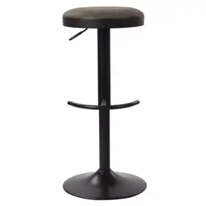 Lot de 2 tabourets de bar réglables gris rond H. 60 à 82 cm