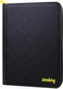 Portfolio 9-pocket Noir avec fermeture Zip - Sanseking
