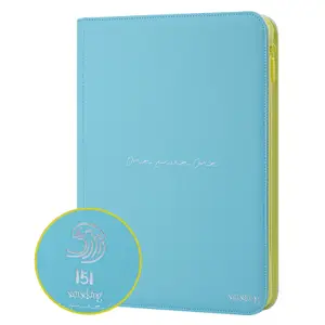 Portfolio 9-pocket Bleu clair 151 avec fermeture Zip - Sanseking