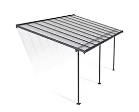 Pergola adossée Sierra Palram Canopia aluminium gris 3 x 5.6 cm