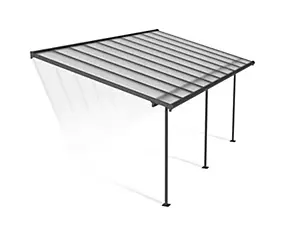 Pergola adossée Sierra Palram Canopia aluminium gris 3 x 6.2 cm