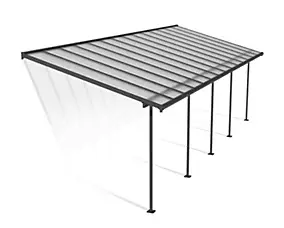 Pergola adossée Sierra Palram Canopia aluminium gris 3 x 8.6 cm