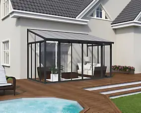 Véranda adossée Canopia SanRemo 2.77 x 4.25m Gris anthracite