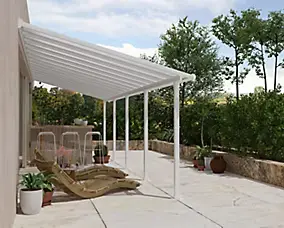 Pergola adossée fixe aluminium Canopia by Palram Olympia blanc 3 x 9,15 m